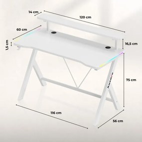 Herný stôl Hero 1.9 RGB White