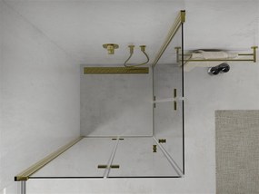 Mexen Lima Duo sprchovací kút 70 x 70 cm, 6mm sklo, číre sklo / zlatý profil, 856-070-070-50-00-02