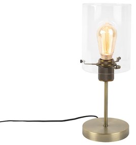Romantická stolná lampa bronzová so sklom - Dome