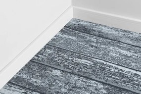 Protišmykový metrážny koberec WOOD drevo, dosky - sivý