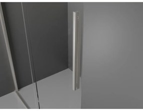 Mexen Velar, sprchový kút s posuvnými dverami 90 x 100 cm, 8mm sklo námraza, brúsená oceľ, 871-090-100-31-97