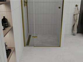 Mexen Roma, sprchové dvere do otvoru 80 x 190 cm, 6mm číre sklo, zlatý profil, 854-080-000-50-00