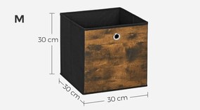 Sada 6 ks skladacích úložných boxov Teria hnedá/čierna