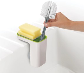 Držiak na čistiace potreby s prísavkami určený na hranu drezu JOSEPH JOSEPH Sink Pod™, biely/zelený 85126