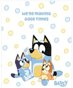 Coral fleece deka Bluey - motív We’re Making Good Times - 120x150 cm