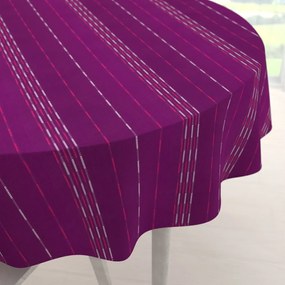 Biante Bavlnený okrúhly obrus Olivia OL-002 Pásiky na fialovom Ø 110 cm