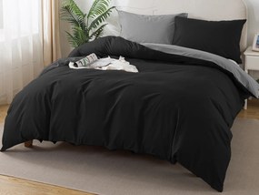 XPOSE® Bavlnené Renforcé obliečky EVITA DUO na dve lôžka - tmavo sivé/čierne