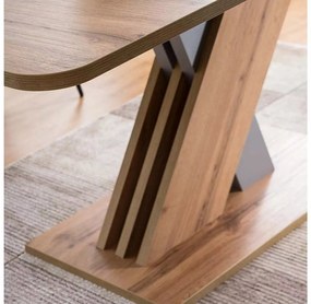 Rozkládací jídelní stůl Exel 140/180 cm dub wotan/stříbrný