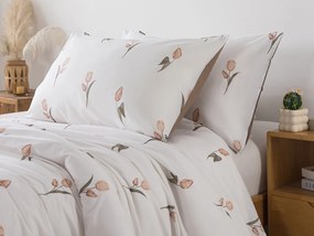 XPOSE® Francúzske bavlnené Renforcé obliečky TULIPÁNY DUO - hnedé