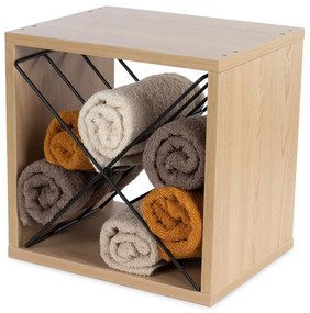 Regál na víno v dekore jaseňa v prírodnej farbe počet fliaš 12 36,5x36x29 cm Macon – Compactor