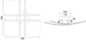 Toolight - Moderné LED stropné svietidlo APP398-C, chrómová, OSW-06914