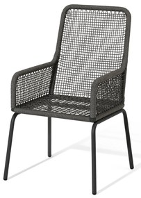 Stolička s vysokým operadlom s textilným výpletom