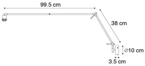 Moderná nástenná lampa čierna nastaviteľná - Blitz