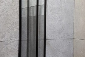 Novoterm Štvrťkruhový sprchový kút NV-Xenia Duo 90x90 čierna/potlač + vanička