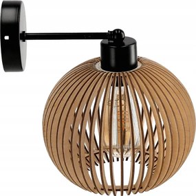 LED nástenná lampa drevená E27