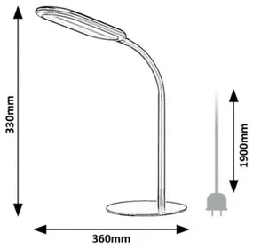 Rabalux 74007 stolná LED lampa Adelmo, 10 W, čierna