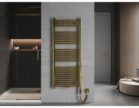 Mexen Ares, elektrické vykurovacie teleso 1500x600 mm + vykurovacia tyč 600 W, zlatá lesklá, W102-1500-600-2600-50