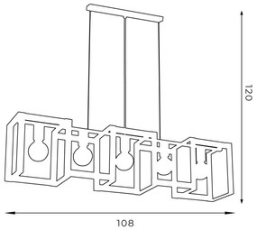 Luster na lanku KARTEL 5xE27/60W/230V