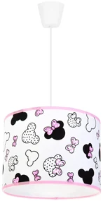 Detské závesné svietidlo Minnie, 1x textilné tienidlo so vzorom
