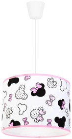 Detské závesné svietidlo Minnie, 1x textilné tienidlo so vzorom