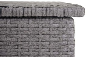 Polyratanový záhradný úložný box HWC-D88 - základná sivá, 51x115x59cm 250l