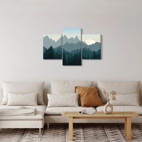 Obraz - Hory pohľadom grafika (90x60 cm)