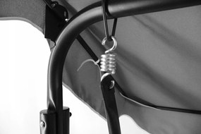 Garden Line ZÁHRADNÁ HOJDAČKA TYPU A 170 x 118 x 153 cm ŠEDÁ S LIME ZELENÝMI VANKÚŠIKMI A DRŽIAKMI NA POHÁRE