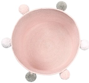 Svetloružový látkový detský kôš na hračky ø 30x30 cm Bubbly – Lorena Canals