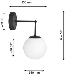 Nástenná lampa MOON 1xE27/15W/230V čierna