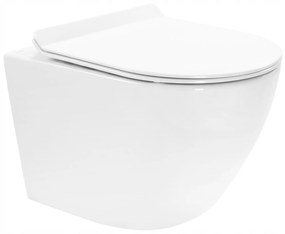Závesné WC Rea CARTER RIMLESS + Duroplast sedátko slim - biele