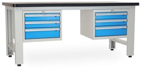 Dielenský stôl Solid MDF-33, 210 cm, 2 závesné boxy, čierna