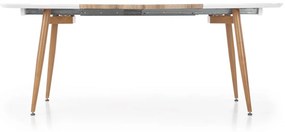 Oválny rozkladací jedálenský stôl Edward 120/200 cm biely/medový dub