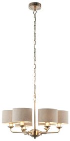 Endon 99151 - Luster na reťazi HIGHCLERE 6xE14/28W/230V sivá/matný chróm