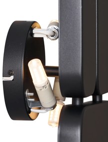 Dizajnové nástenné svietidlo čierne 3-svetlá - Planes