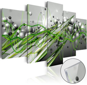 Artgeist Obraz na akrylátovom skle - Green Rhythm [Glass] Veľkosť: 200x100