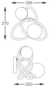Zuma Line MB4922-2-EBGN - Nástenné svietidlo NISYRO 2xG9/3,5W/230V čierna