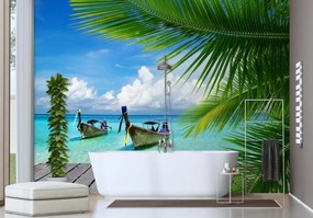 Fototapeta, Tropické palmy na pláži - 450x315 cm