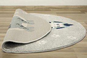 Detský koberec EMILY KIDS 5860C Dinosaurus, tyrkysový / svetlosivý