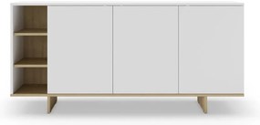 Biela nízka komoda v dekore duba 170x80 cm Cequoia – Marckeric