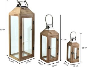 Sada 3 ks lampášov LEVI 62/42/28 hnedá