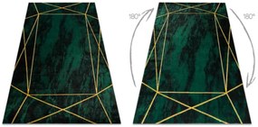 Koberec EMERALD exkluzívny 1022 glamour, styl geometrický, marmur  fľaškovo zelený / zlatý