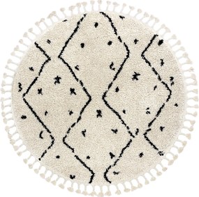 Kusový koberec Berber Tetuan B751 cream kruh, 120x120 (priemer) kruh, biela, obývacia izba, Dywany Łuszczów