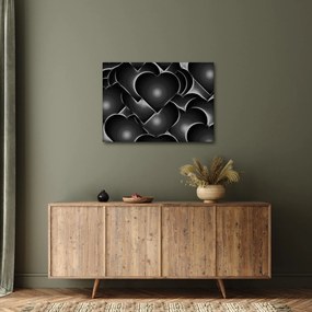 Obraz čierno-bielych sŕdc (70x50 cm)