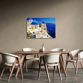 Sklenený obraz - Santorini, Grécko (70x50 cm)