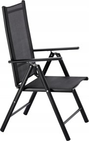 CH Polohovateľná záhradná hliníková stolička Glam II - čierna