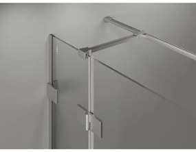 Mexen Lunar T, výklopný ľavý sprchový kút 140 x 120 cm, 8mm číre sklo, oceľový profil, 834T-140-120-97-00-L