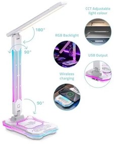 LED RGB Stmievateľná nabíjacia dotyková stolná lampa LED/7,5W/5V 2700-5300K biela
