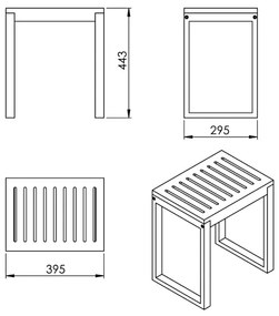 Gedy - Kúpeľňová stolička HIMALAYA 39,5x44,3 cm bambus