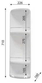 Gedy Gedy, CAESAR rohová polička s 3 poschodiami, 226x710x160 mm, ABS plast, biela, 7081