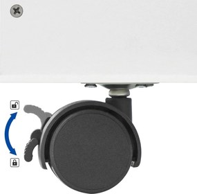 Detský organizér na knihy s úložným boxom na hračky, biely s vesmírnym motívom